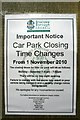 New parking times