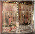 TM4280 : St Andrew's church in Westhall - C15 screen panels (south) by Evelyn Simak
