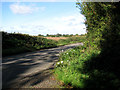 The B1140 road approaching South Walsham