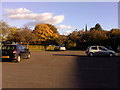 Keele Management Centre car park in the evening sun