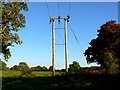 Electricity poles from the Great Hinton parish boundary