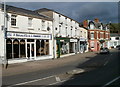 Shops at the eastern end of Brecon Road, Abergavenny