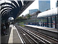 Looking down the line at All Saints DLR station