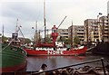 TQ3480 : The Nore lightship at St Katharine Docks, 1979 by M J Richardson