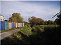 Track and overgrown rhyne, off Riverside, Banwell