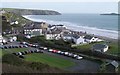 The car park and pump house on the north side of Afon Daron at Aberdaron