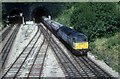 Freight train heads west at Gaer Junction 