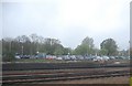 Car park at Sevenoaks Station seen across the London line