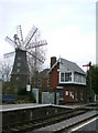 TF1443 : 21st century Lincolnshire: windmill and signalbox at Heckington by Stefan Czapski