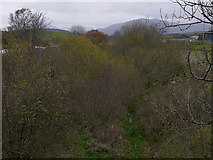 SH7136 : Course of old railway, Trawsfynydd by Nigel Brown