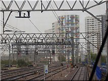 TQ3884 : View down the tracks to Stratford Station by Robert Lamb