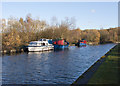 Boats moored on The Leeds and Liverpool Canal