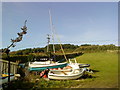 Boats brought ashore for the winter