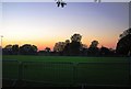 Sunset over the hockey pitches, Whitgift School