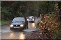 Surface water on the B3230 near Hartnoll Wood