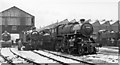 Locomotives outside Swindon Works in the snow - in November