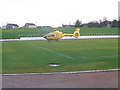 Scottish Ambulance Service helicopter at Dunoon Stadium