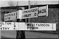 Signpost at crossroads at Byfield