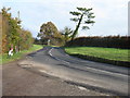 Road junction on bend at North Corner