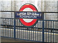 Station sign, High Street Kensington Underground Station