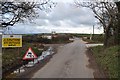 Fullabrook Down Wind Farm construction site entrance near Burland Cross