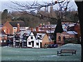 Snow covered rooftops on Rosemary Hill