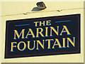 The Marina Fountain sign