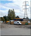 Westgate Yard Garage and pylon , Llanfoist