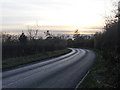 Slippery road at dusk