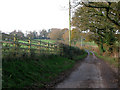 Private road and footpath to Gambledown Farm