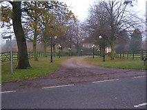 SP9438 : Driveway to Hulcote Manor by Mr Biz