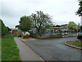 Skip outside the school in Blackbridge Lane