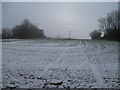 Snowy field south of Stourton