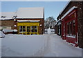 Shopping courtyard in the snow