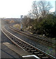 Sharp curve near southern end of Cogan railway station