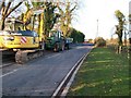 Contractors machinery on the A2 south of Blackstaff Bridge