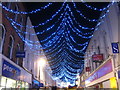 Christmas lights in Market Street Falmouth