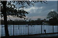 The park around South Norwood Lake, in winter