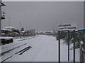 Snow covered railway lines in Gillingham