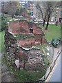 Portion of the old London wall by the Museum of London