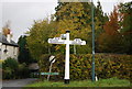 TQ6433 : Road signpost, Monk's Lane by N Chadwick