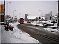 Coulsdon:  Brighton Road in the snow