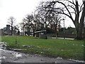 Bus stop on the green, Ainderby Steeple