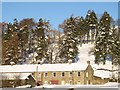 Former mine buildings in the snow