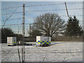 Police trailers parked near Greys Mallory 