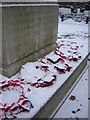 Upper Norwood War Memorial in heavy snow