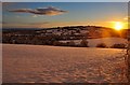 Mid Devon : Sunrise over Snowy Tiverton