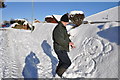 Tiverton : Snowman on Patches Road