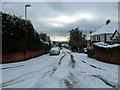 Looking down a snowy Rectory Avenue