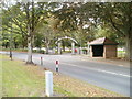 Bus stop at entrance to Army college, Beachley